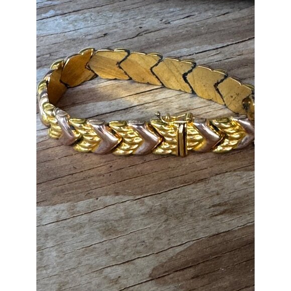 Vintage Italian Milor Sterling Bracelet Chevron Link Design - Picture 4 of 5